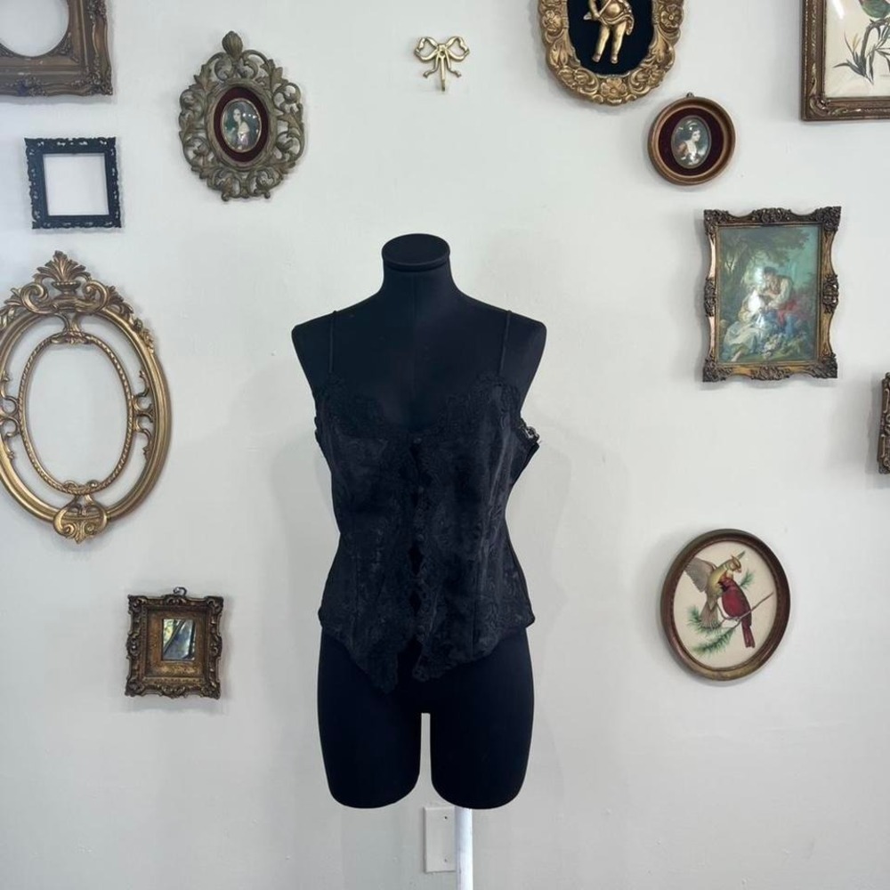 Vintage Y2K Victoria's Secret Black Lace Cami Top – Size M